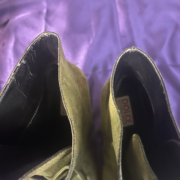 Dolce by Mojo Moxy Olive Green Wedge Booties - Picture 6 of 12